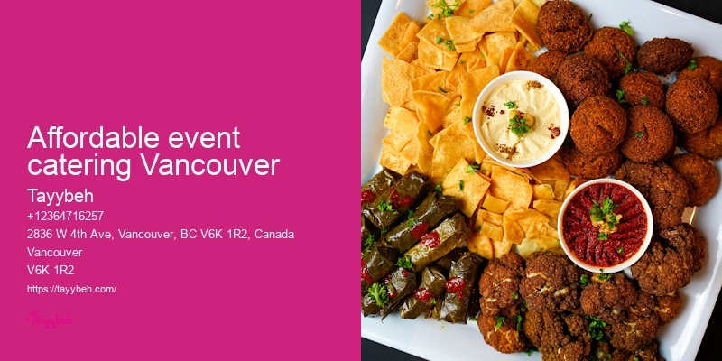 Vancouver catering menus