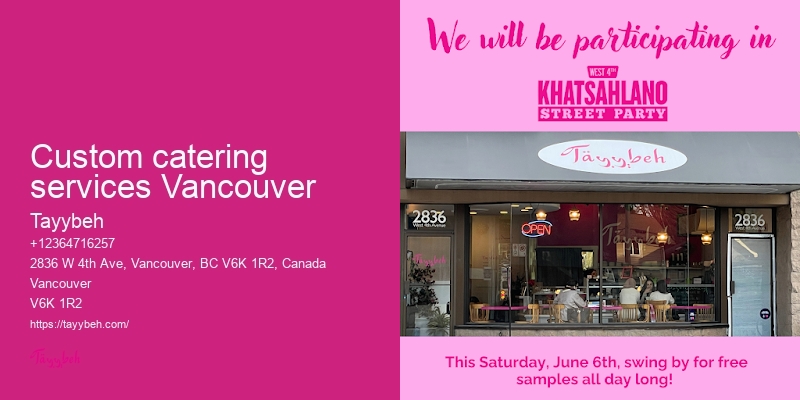 Vancouver catering company specials