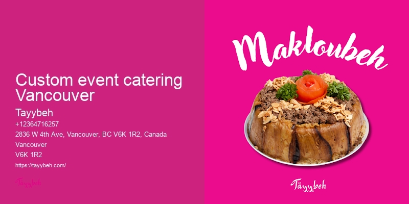 Syrian Food for Community Events Vancouver