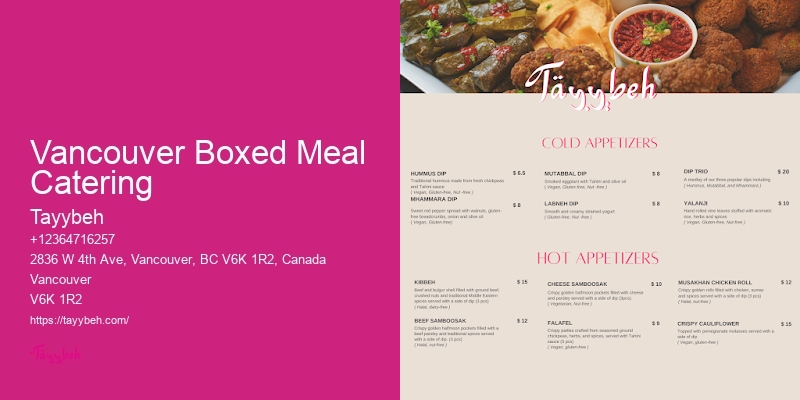 Syrian Food for Corporate Events Vancouver