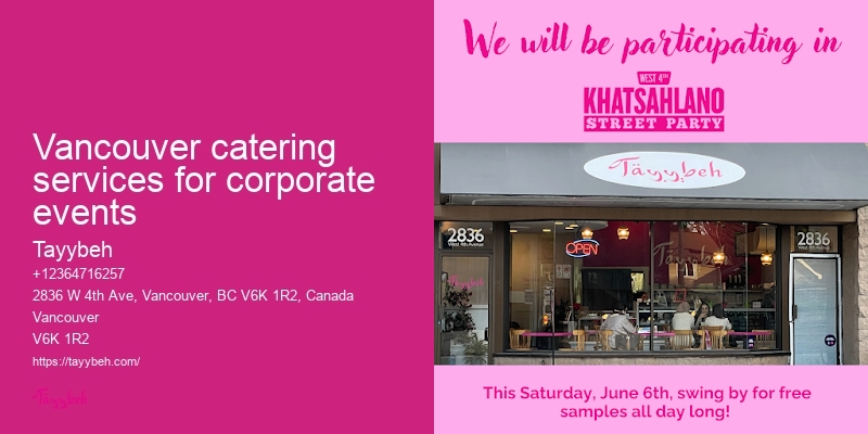 Catering for Local Events Vancouver