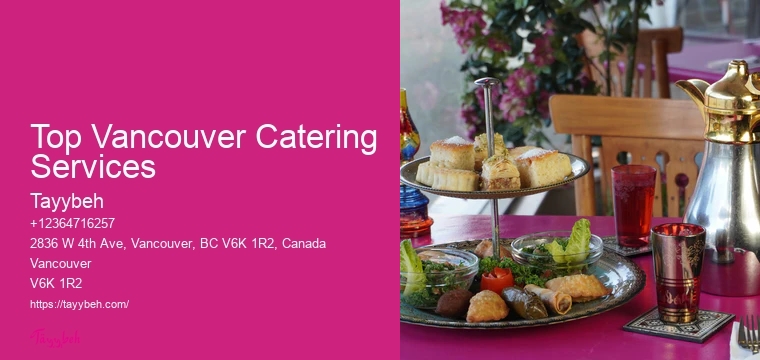 Vancouver catering menu